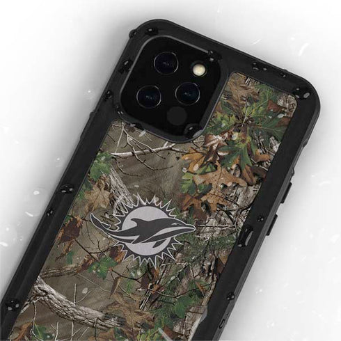 NFL Miami Dolphins Realtree Xtra Green Camo iPhone 12 Pro Waterproof Case