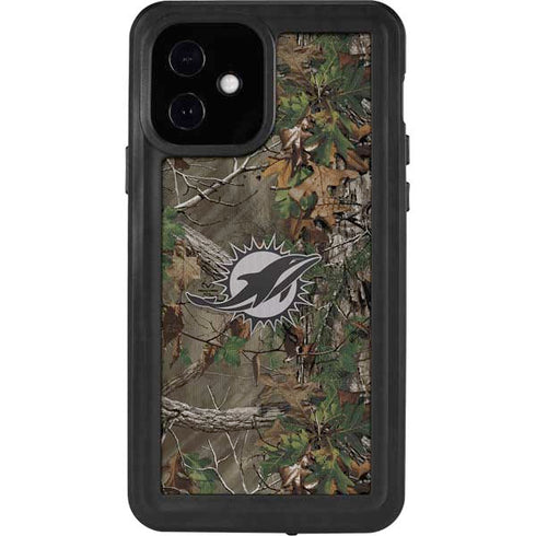 NFL Miami Dolphins Realtree Xtra Green Camo iPhone 12 Waterproof Case
