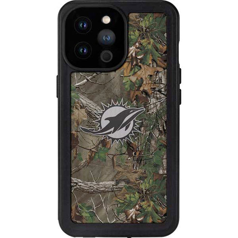 NFL Miami Dolphins Realtree Xtra Green Camo iPhone 14 Pro Max Waterproof Case