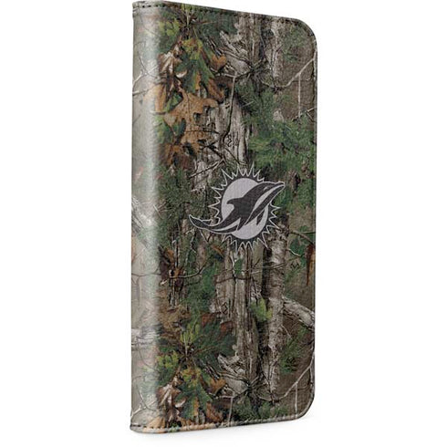 NFL Miami Dolphins Realtree Xtra Green Camo iPhone 15 Plus Folio Case