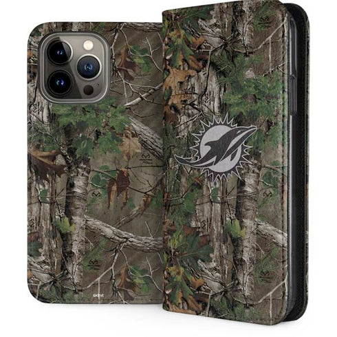NFL Miami Dolphins Realtree Xtra Green Camo iPhone 15 Pro Max Folio Case