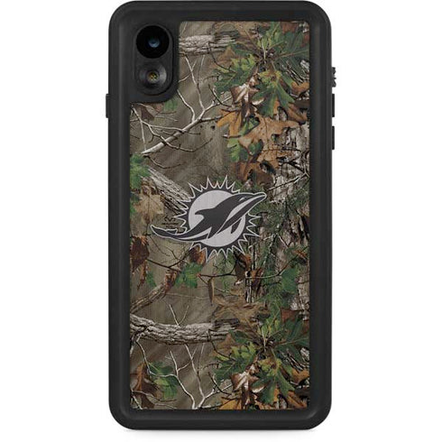 NFL Miami Dolphins Realtree Xtra Green Camo iPhone XR Waterproof Case