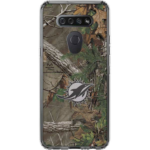 NFL Miami Dolphins Realtree Xtra Green Camo LG K51/Q51 Clear Case