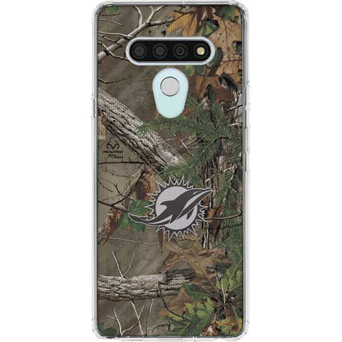 NFL Miami Dolphins Realtree Xtra Green Camo LG Stylo 6 Clear Case