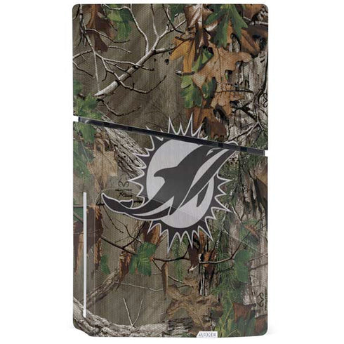 NFL Miami Dolphins Realtree Xtra Green Camo PS5 Slim Disk Console Skin