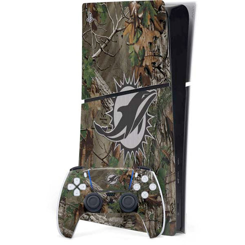 NFL Miami Dolphins Realtree Xtra Green Camo PS5 Slim Digital Edition Bundle Skin