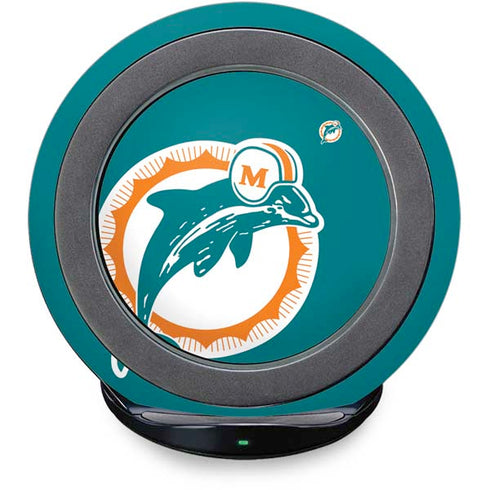 NFL Miami Dolphins Retro Logo Fast Charge Wireless Charging Stand Skin