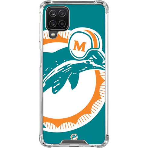 NFL Miami Dolphins Retro Logo Galaxy A12 Clear Case