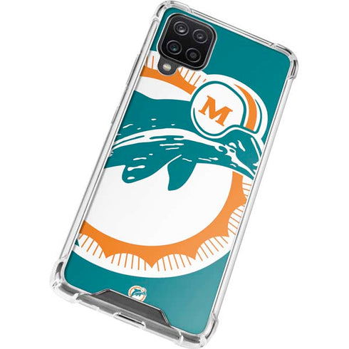 NFL Miami Dolphins Retro Logo Galaxy A12 Clear Case