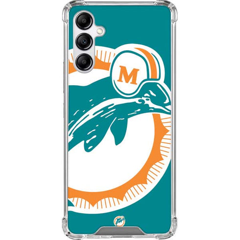 NFL Miami Dolphins Retro Logo Galaxy A14 5G Clear Case