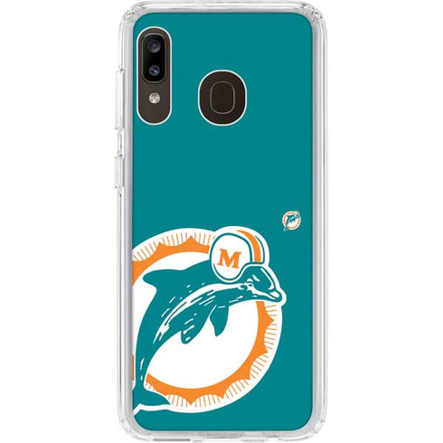 NFL Miami Dolphins Retro Logo Galaxy A20 Clear Case