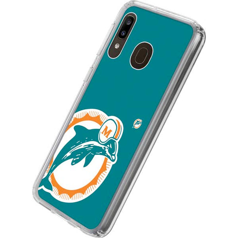 NFL Miami Dolphins Retro Logo Galaxy A20 Clear Case