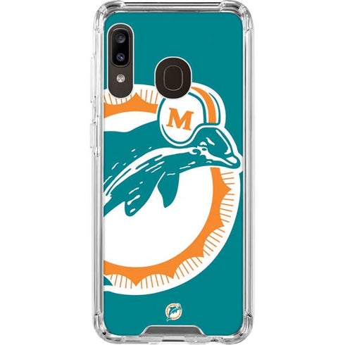 NFL Miami Dolphins Retro Logo Galaxy A30 Clear Case