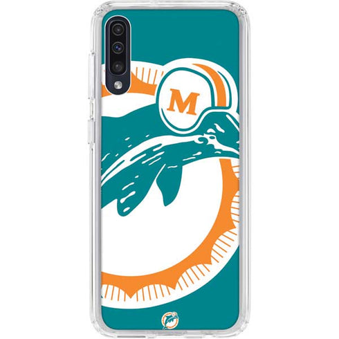 NFL Miami Dolphins Retro Logo Galaxy A50 Clear Case