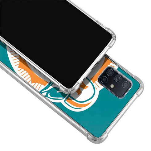 NFL Miami Dolphins Retro Logo Galaxy A51 5G Clear Case
