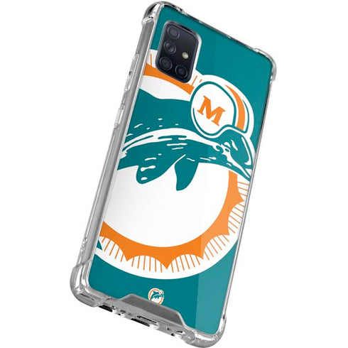 NFL Miami Dolphins Retro Logo Galaxy A51 5G Clear Case