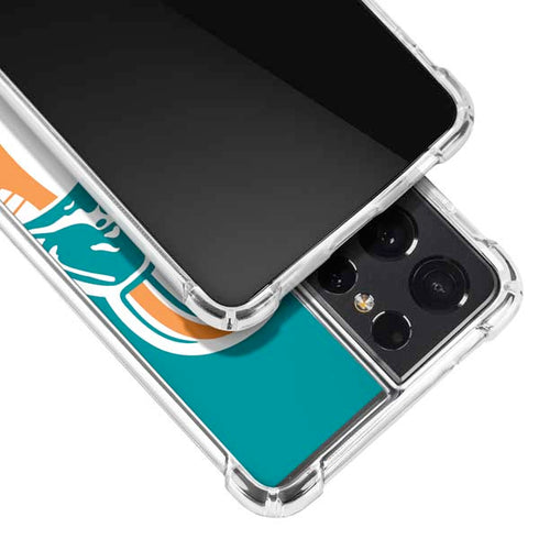 NFL Miami Dolphins Retro Logo Galaxy S21 Ultra 5G Clear Case