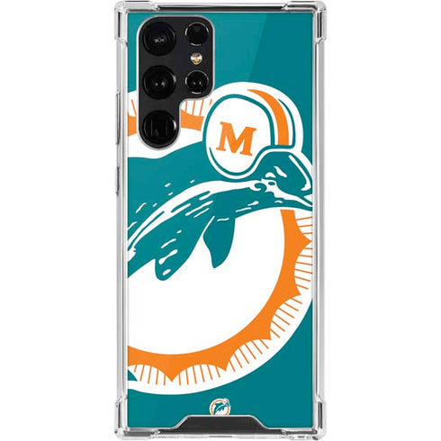 NFL Miami Dolphins Retro Logo Galaxy S22 Ultra Clear Case