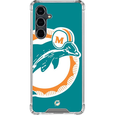 NFL Miami Dolphins Retro Logo Galaxy S23 FE Clear Case