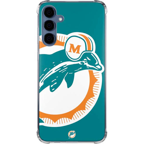 NFL Miami Dolphins Retro Logo Galaxy S24 Clear Case