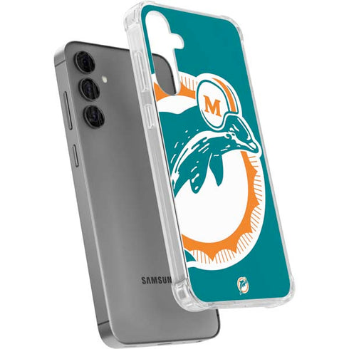 NFL Miami Dolphins Retro Logo Galaxy S24 Plus Clear Case