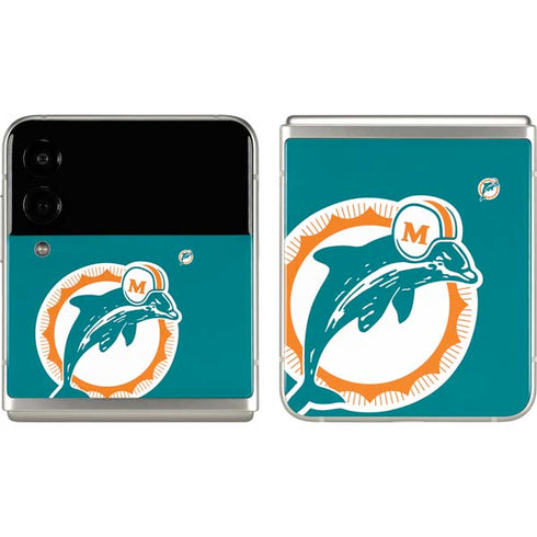 NFL Miami Dolphins Retro Logo Galaxy Z Flip3 5G Skin
