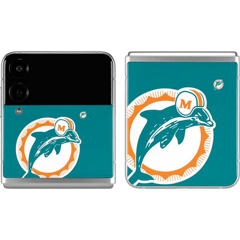 NFL Miami Dolphins Retro Logo Galaxy Z Flip4 5G Skin