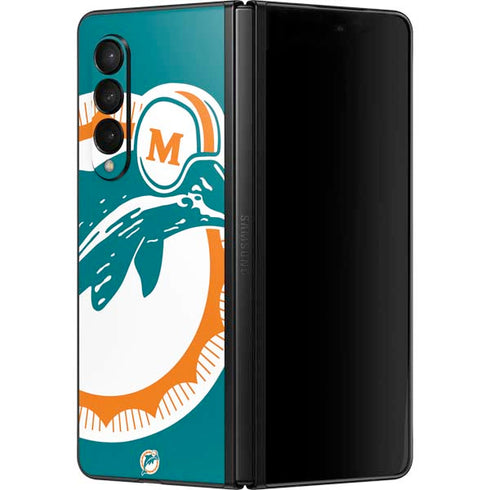 NFL Miami Dolphins Retro Logo Galaxy Z Fold3 5G Skin