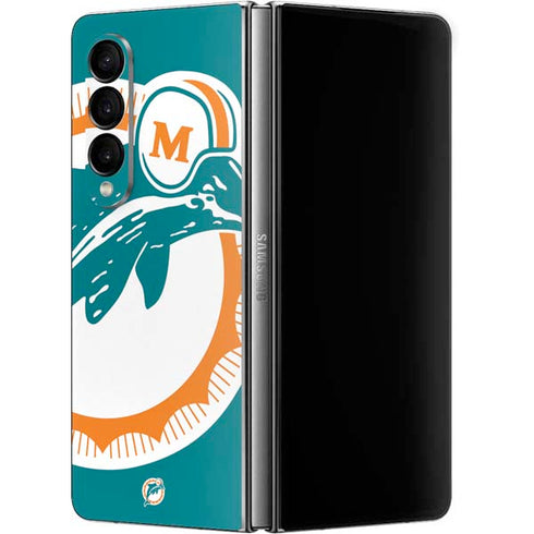 NFL Miami Dolphins Retro Logo Galaxy Z Fold4 5G Skin