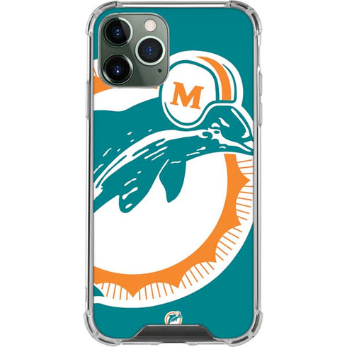 NFL Miami Dolphins Retro Logo iPhone 12 Pro Clear Case