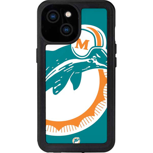 NFL Miami Dolphins Retro Logo iPhone 13 Mini Waterproof Case