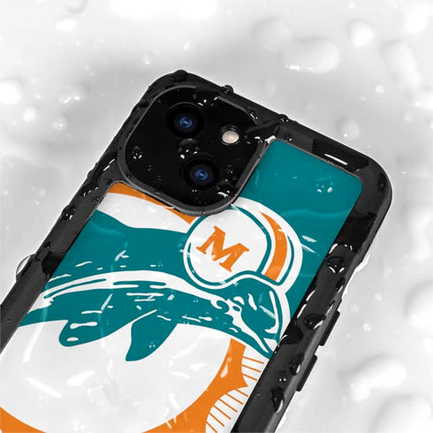 NFL Miami Dolphins Retro Logo iPhone 13 Mini Waterproof Case