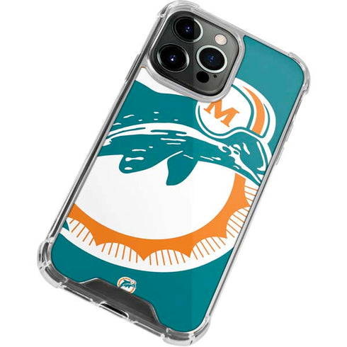 NFL Miami Dolphins Retro Logo iPhone 13 Pro Clear Case