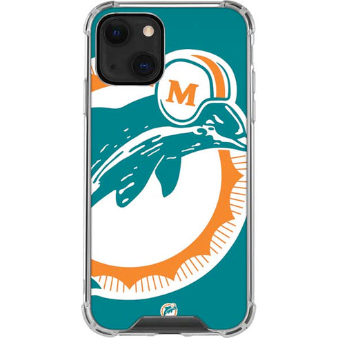 NFL Miami Dolphins Retro Logo iPhone 14 Clear Case