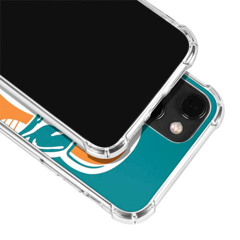 NFL Miami Dolphins Retro Logo iPhone 15 Plus Clear Case