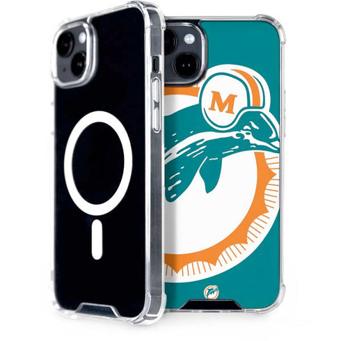 NFL Miami Dolphins Retro Logo iPhone 15 Plus MagSafe Case