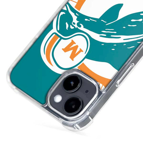 NFL Miami Dolphins Retro Logo iPhone 15 Plus MagSafe Case