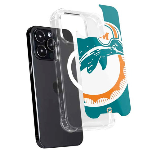 NFL Miami Dolphins Retro Logo iPhone 15 Pro Max MagSafe Case