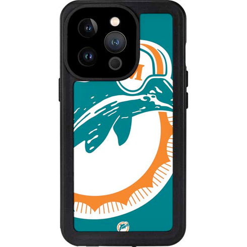 NFL Miami Dolphins Retro Logo iPhone 14 Pro Waterproof Case