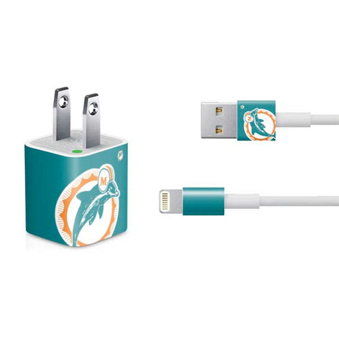 NFL Miami Dolphins Retro Logo iPhone Charger (5W USB) Skin