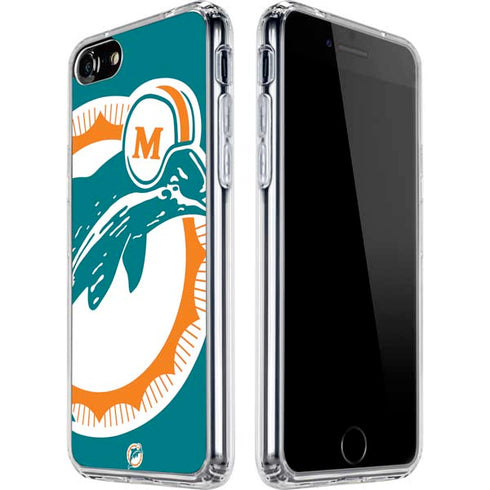 NFL Miami Dolphins Retro Logo iPhone SE (2nd & 3rd Gen) Clear Case