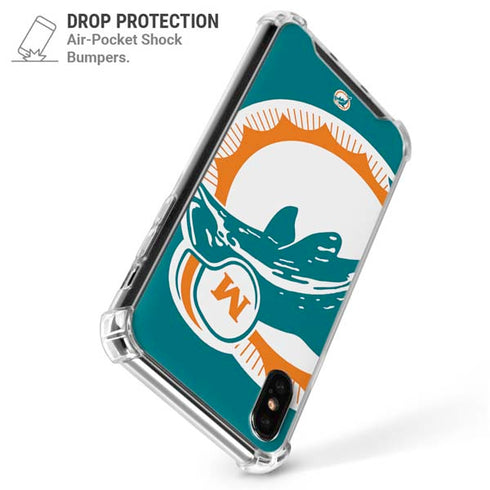 NFL Miami Dolphins Retro Logo iPhone X/XS Clear Case