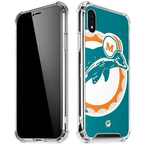 NFL Miami Dolphins Retro Logo iPhone XR Clear Case