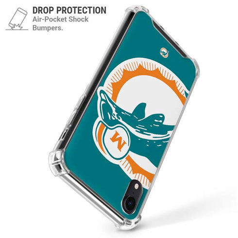 NFL Miami Dolphins Retro Logo iPhone XR Clear Case