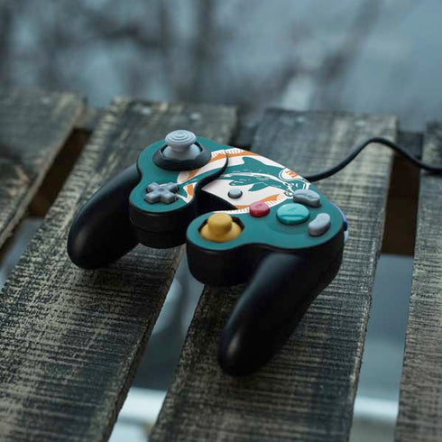 NFL Miami Dolphins Retro Logo Nintendo GameCube Controller Skin