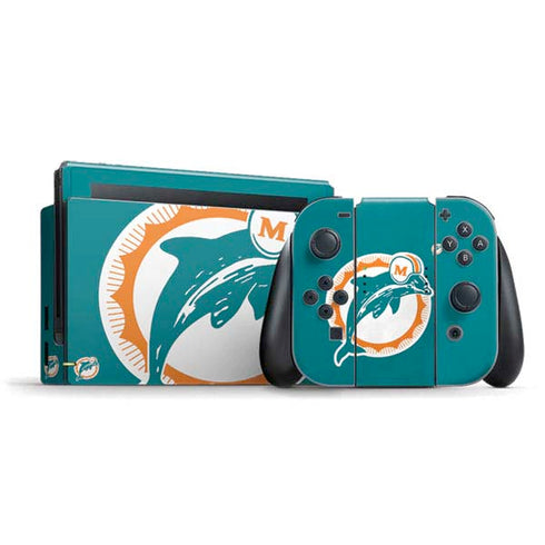 NFL Miami Dolphins Retro Logo Nintendo Switch Bundle Skin