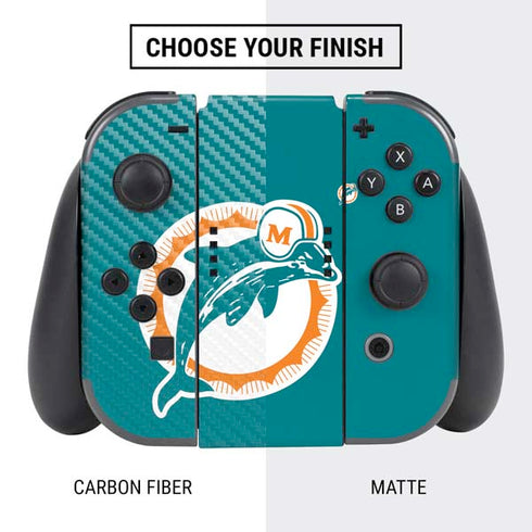 NFL Miami Dolphins Retro Logo Nintendo Switch Bundle Skin