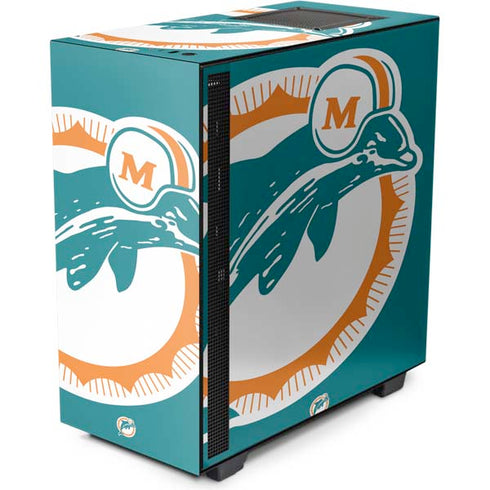 NFL Miami Dolphins Retro Logo NZXT H510 Compact ATX Mid-Tower Case Skin