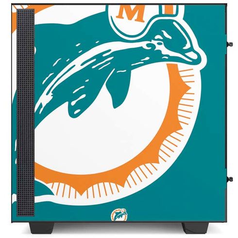 NFL Miami Dolphins Retro Logo NZXT H510 Compact ATX Mid-Tower Case Skin
