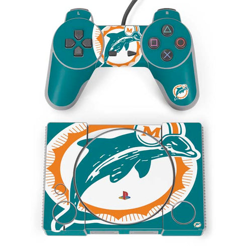 NFL Miami Dolphins Retro Logo PlayStation Classic Bundle Skin